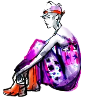 😄 fc405760 mulher, moda, ilustração, estilo, arte, design telegram sticker