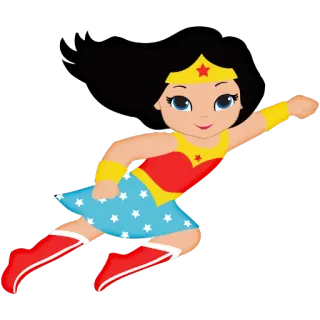 🙃 98694cf8 Wonder Woman superhero, kartun, DC Comics, Diana Prince telegram sticker
