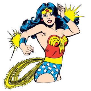 😍 eaa5f383 Wonder Woman superhero, komik, wanita, karakter, kartun, DC Comics telegram sticker