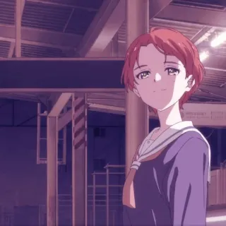 😊 4aaf4da9 anime, girl, school uniform, red hair, illustration, cartoon telegram sticker