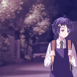 😶 83779ce9 anime, girl, school uniform, street telegram sticker