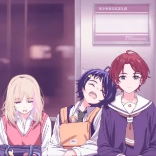 ❤️ f2135d6f anime, characters, friendship, schoolgirls telegram sticker