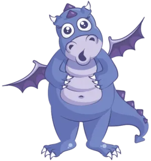 😶 5fbeb51f dragão, roxo, desenho animado, fofo, animal, fantasia whatsapp sticker