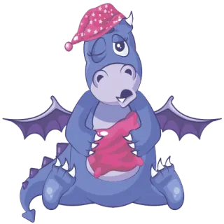 🙁 7adf2720 dragão, sono, sonolento, desenho animado, animal whatsapp sticker