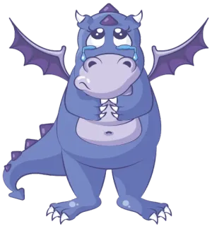 😜 e65f16c6 dragão, triste, chorando, desenho animado, animal, fofo whatsapp sticker