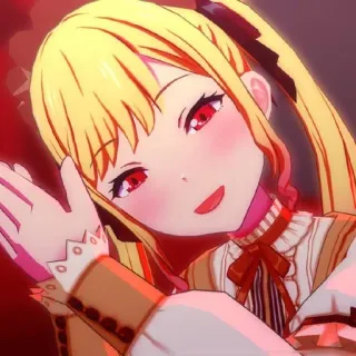 🙏 39a49fb6 อนิเมะ ผู้หญิง, ผมบลอนด์, ตาสีแดง, น่ารัก, ภาพประกอบ, ผู้หญิง, การ์ตูน telegram sticker