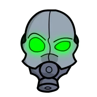 💬 3b1f3c74 helm, masker, sci-fi, grijs, groen, toekomst, robot, machine telegram sticker