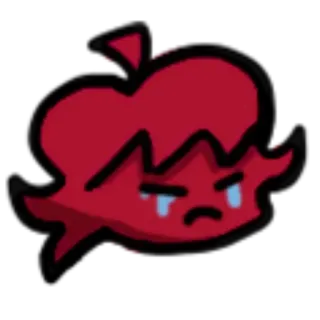 🔝 74605e75 rood figuur, verdrietig gezicht, cartoon, huilen, emoji, sticker telegram sticker