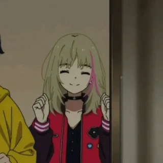 📕 f8e449bf 动漫, 女孩, 卡通, 人物, 微笑, 夹克 whatsapp sticker