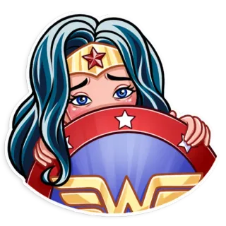 🥺 45f0229a Wonder Woman 神奇女侠, DC漫画, 超级英雄, 情绪, 眼泪, 哭泣 telegram sticker