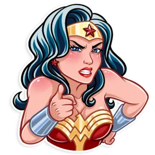 🤬 cc61f793 Wonder Woman 超级英雄, 漫画, DC漫画, 女性, 卡通, 插画 telegram sticker