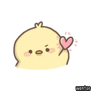 🐤 1c9326df wontae carino, kawaii, pulcino, cuore, cartone animato, animale, amore telegram sticker