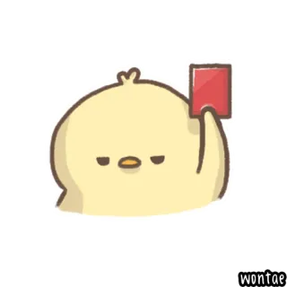 🐤 2cbf9924 pulcino, uccello, cartellino rosso, carino, animale, cartone animato, sticker telegram sticker