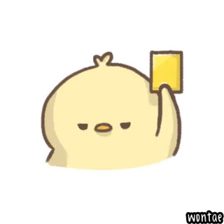 🐤 df58f5fe pulcino, cartellino giallo, cartone animato, animale, carino, uccello telegram sticker
