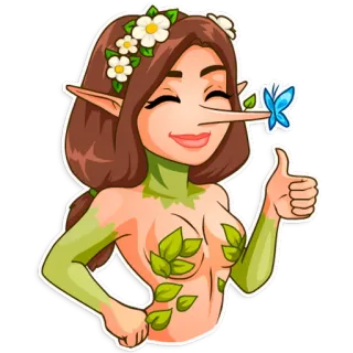 👍 c0bcc80c Elf, Fee, Natur, Cartoon, Figur, Fantasy telegram sticker