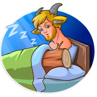💤 d7839439 ZZZ schläfrig, schlafend, Holzstamm, Cartoon, Aufkleber telegram sticker