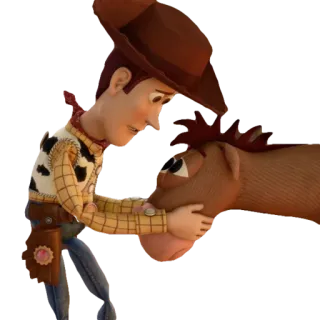 😔 01106ce1 Woody Toy Story Woody, Toy Story, Sheriff, Cowboy, Pferd, Freundschaft, Cartoon telegram sticker