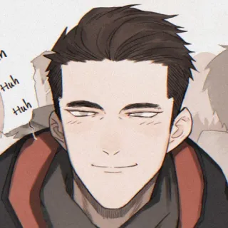 🙂 04e4d9a2 Huh Huh Huh 男人, 坏笑, 休闲, 面部表情, 绘画 telegram sticker