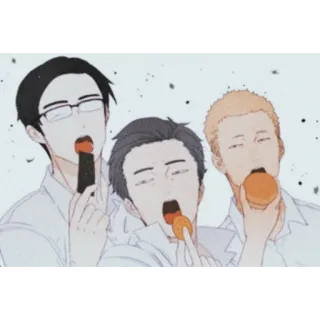 👀 444682c8 吃, 男人, 食物, 零食, 人们, 绘画 telegram sticker