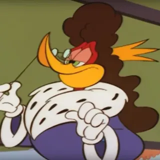 👑 a5039c6a cartoon, duck, royal, conductor, animated telegram sticker