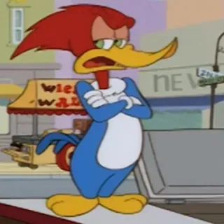 😒 e1bc5357 Woody Woodpecker cartoon, bird, woodpecker, animated, classic telegram sticker