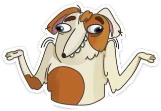 🤗 3ee10957 dog, shrugging, cartoon, animal, funny, meme whatsapp sticker