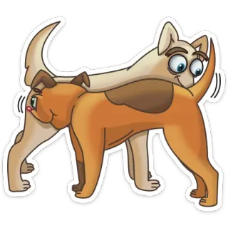 👃 f4b87ca8 dog, cartoon, animal, puppy, pet, cute whatsapp sticker