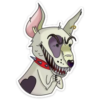 😈 62f82805 cão, desenho animado, adesivo, animal, malvado, dentes telegram sticker