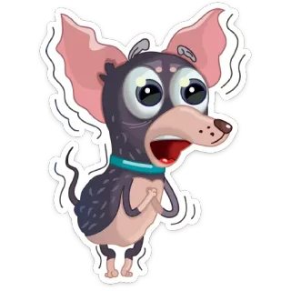 😮 be9d64ff cachorro, desenho animado, assustado, animal, fofo telegram sticker
