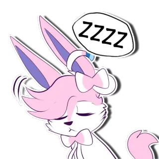 💤 74047b15 Sylveon Pokemon ZZZZ pokemon, sylveon, assonnato, carino, dormire, zzzz, kawaii, fata whatsapp sticker
