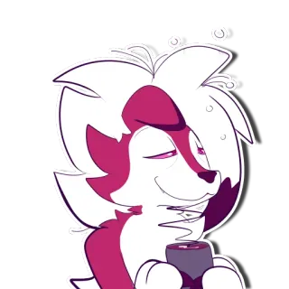 😁 9fced5ae Anime, Cartone animato, Lupo, Bevanda, Drink whatsapp sticker