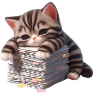 😮‍💨 5ec5b556 kucing, anak kucing, kertas, tumpukan, lucu, menggemaskan, hewan telegram sticker