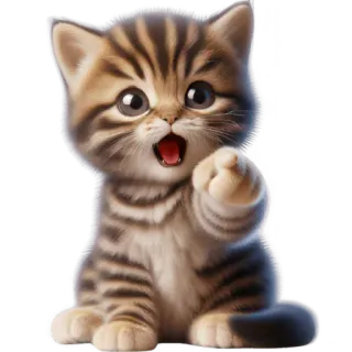 🫵 96a9f2e8 kucing, anak kucing, hewan, hewan peliharaan, imut, menunjuk, belang telegram sticker