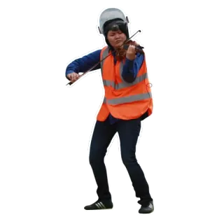 🎼 d0b0e774 건설, 바이올린, 악기, 여성, 안전, 조끼 telegram sticker