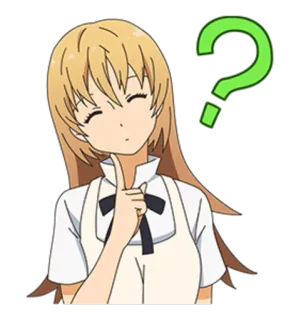 🤔 0215b290 애니메이션, 소녀, 질문, 생각, 만화 telegram sticker