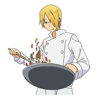 🍳 67e25dc2 애니메이션, 요리사, 요리, 볶음, 음식 telegram sticker