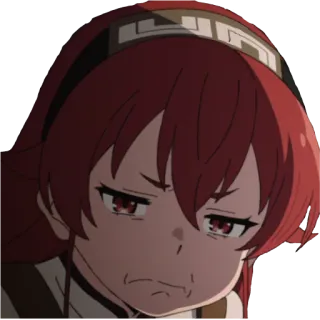 😵‍💫 93ae4759 anime, dziewczyna, zirytowana, rude włosy, postać telegram sticker