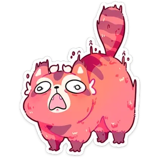 ⭐ 5fafe687 猫, 漫画, ステッカー, 動物, おびえた, 怖い telegram sticker