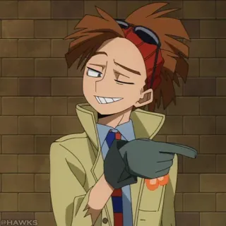 🟧 1486cd55 动漫, 角色, 指着, 坏笑, 太阳镜, 领带, 外套 telegram sticker