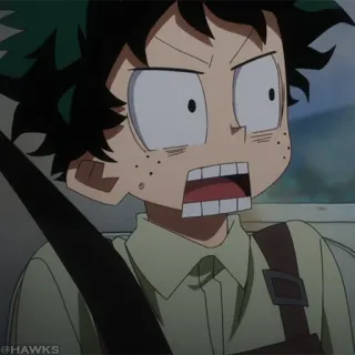 🟦 454dab07 Izuku Midoriya My Hero Academia @HAWKS 动漫, 我的英雄学院, 绿谷出久, Deku, 角色, 卡通, 男孩 telegram sticker