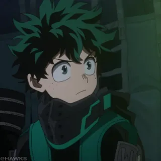 🟩 90d67cb5 Izuku Midoriya My Hero Academia @HAWKS 动漫, 我的英雄学院, 绿谷出久, 德久, 我的英雄学院, 卡通 telegram sticker