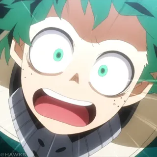 🟩 e04257ed Izuku Midoriya My Hero Academia 动漫, 我的英雄学院, 绿谷出久, 德久, 卡通, 英雄, 漫画 telegram sticker