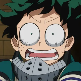🟧 f79e48d1 Izuku Midoriya My Hero Academia 动漫, 我的英雄学院, Deku, 绿谷出久, 角色, 震惊 telegram sticker