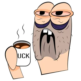 ☕️ 508ea2bf UCK Kartun, Kopi, Ofensif, Lelah, Kelelahan whatsapp sticker