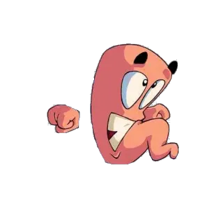 🙀 bdc6a84d Cartoon, Pink, Figur, Wütend, Faust, Schlag whatsapp sticker