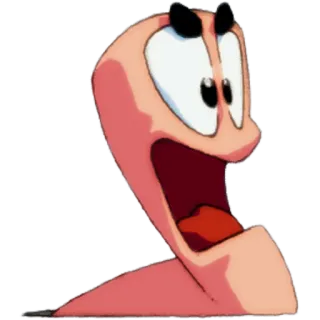 ๐ค 56a227a0 Earthworm Jim worm, cartoon, funny, earthworm jim, character telegram sticker