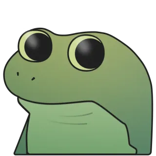 🌚 78622ffc grenouille, animal, vert, amphibien, mignon, dessin animé, autocollant whatsapp sticker