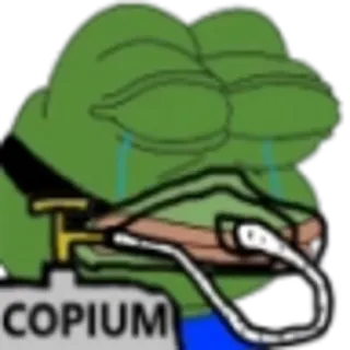 🎅 5e2ff9d0 Pepe COPIUM meme, frog, copium, sad, crying whatsapp sticker