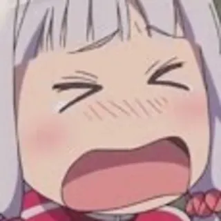 😫 67771e55 anime, cute, angry, meme, yelling whatsapp sticker