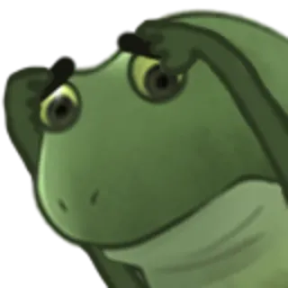 😨 6e6661a8 frog, thinking, green, animal whatsapp sticker